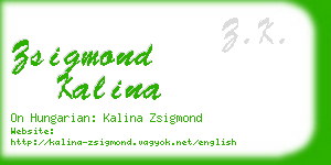 zsigmond kalina business card
